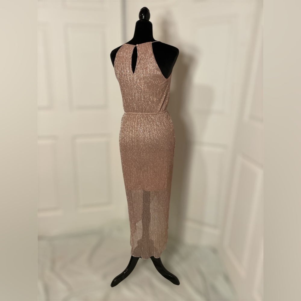 Size medium gold shimmer and sparkle halter style dress. - Picture 10 of 11